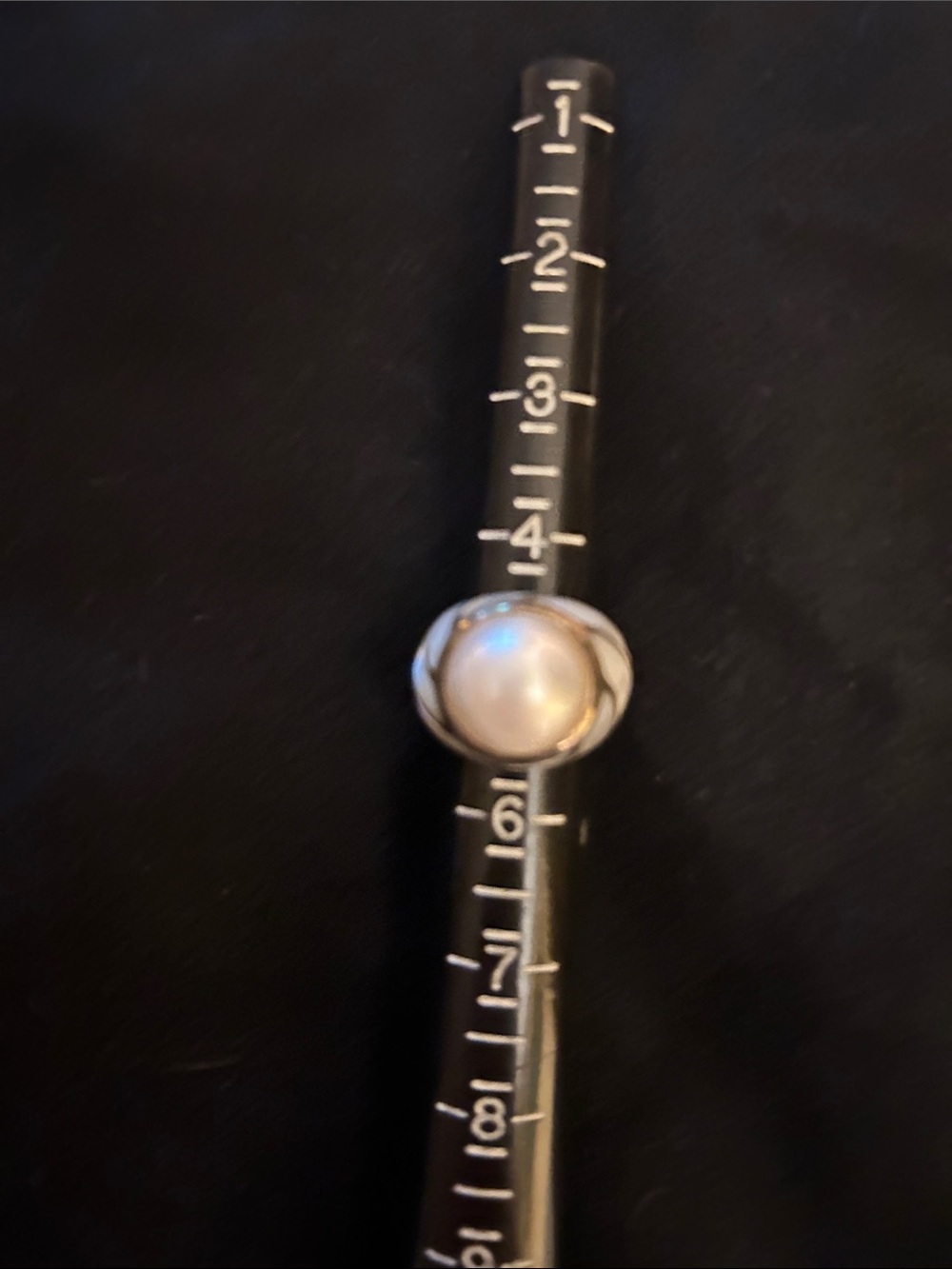 Sterling Silver Pearl Dome Ring - White Pearl
